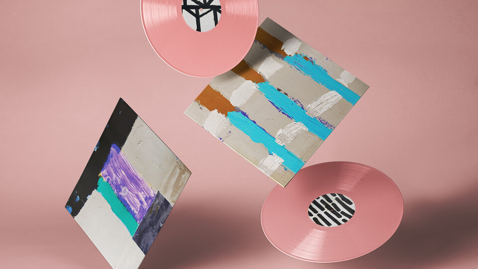 Falling Vinyl Record Disc Mockup copy