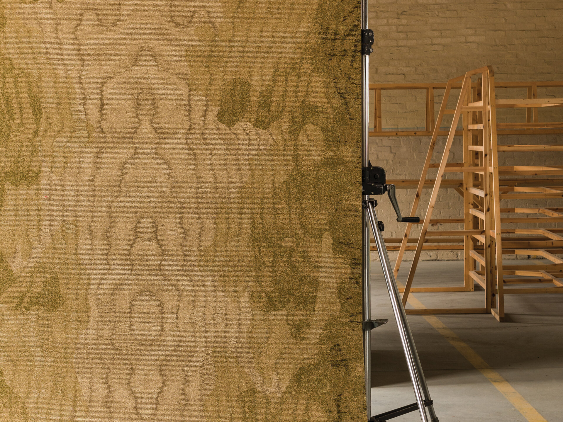 Detail of carpet with wood pattern on it.