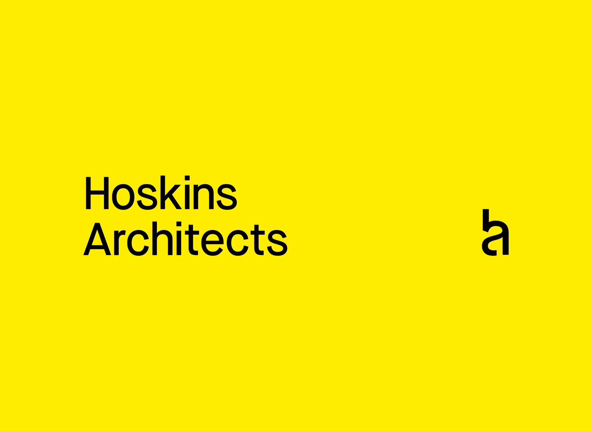Text that reads "Hoskins Architects" in black on a yellow background.
