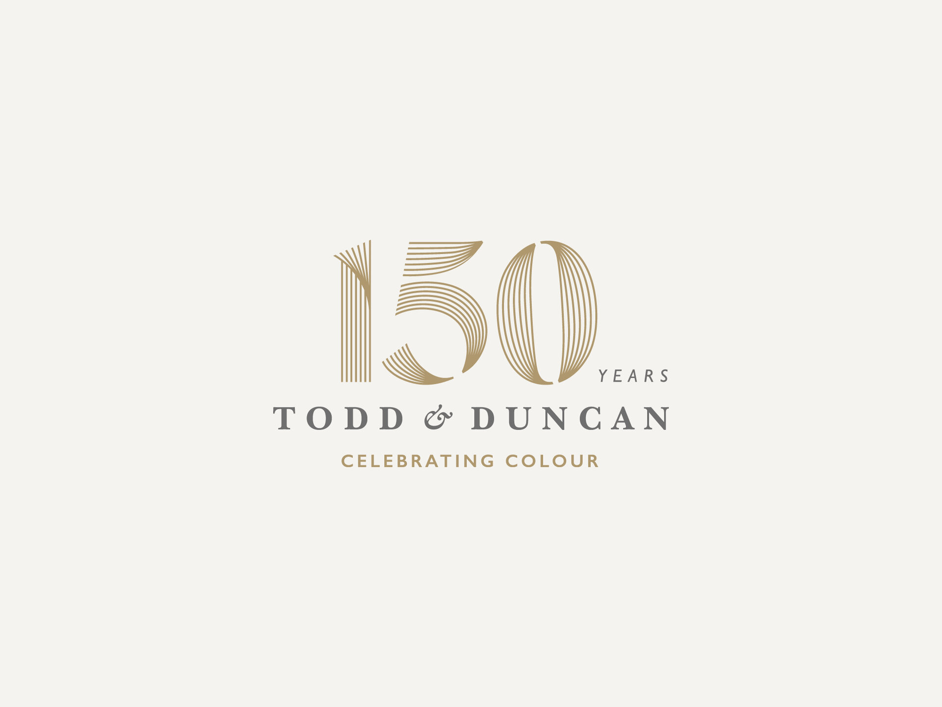 A logo that reads "150 years" "Todd & Duncan" "Celebrating Colour"