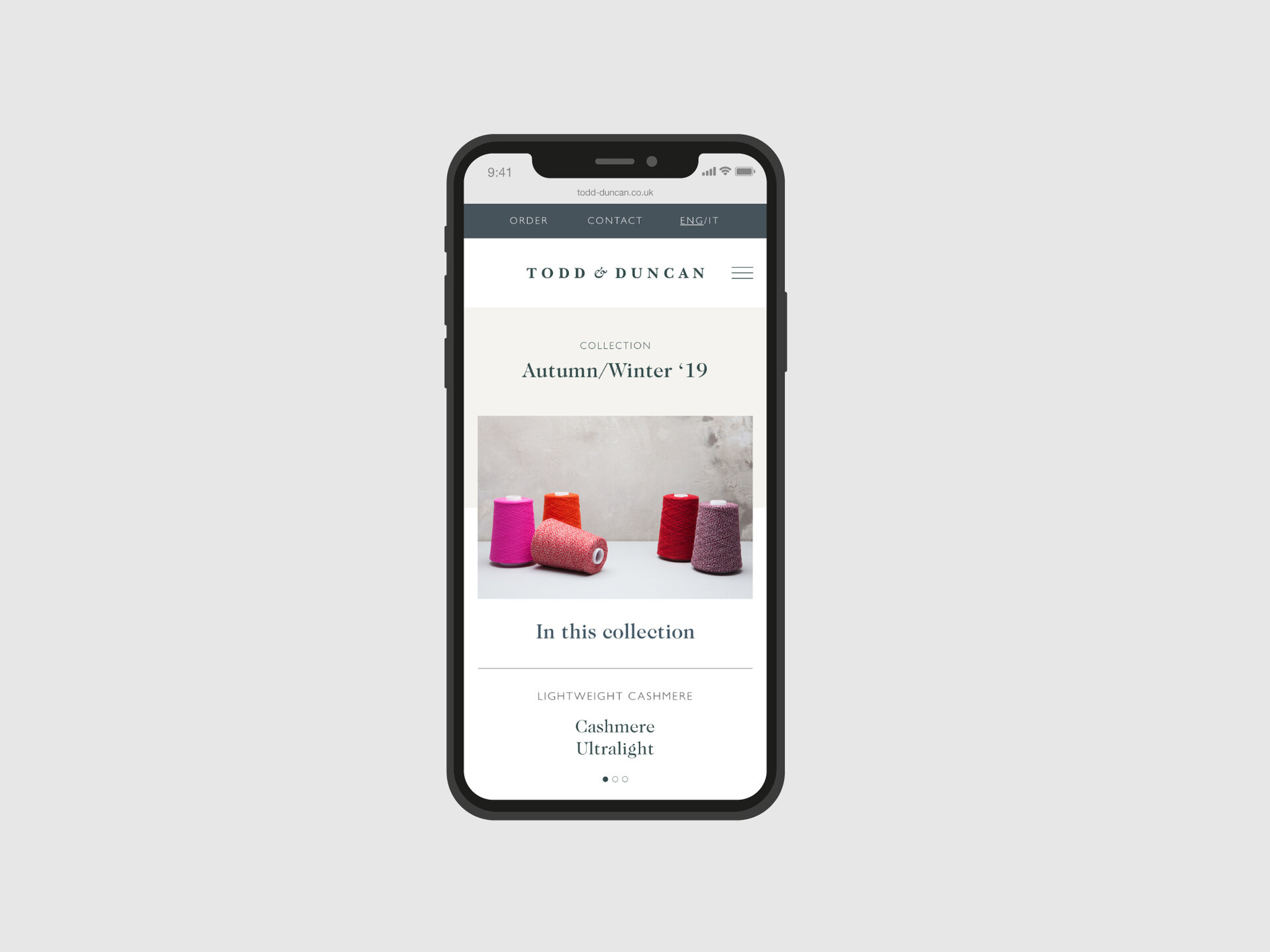 An iPhone mockup of the Todd & Duncan website.